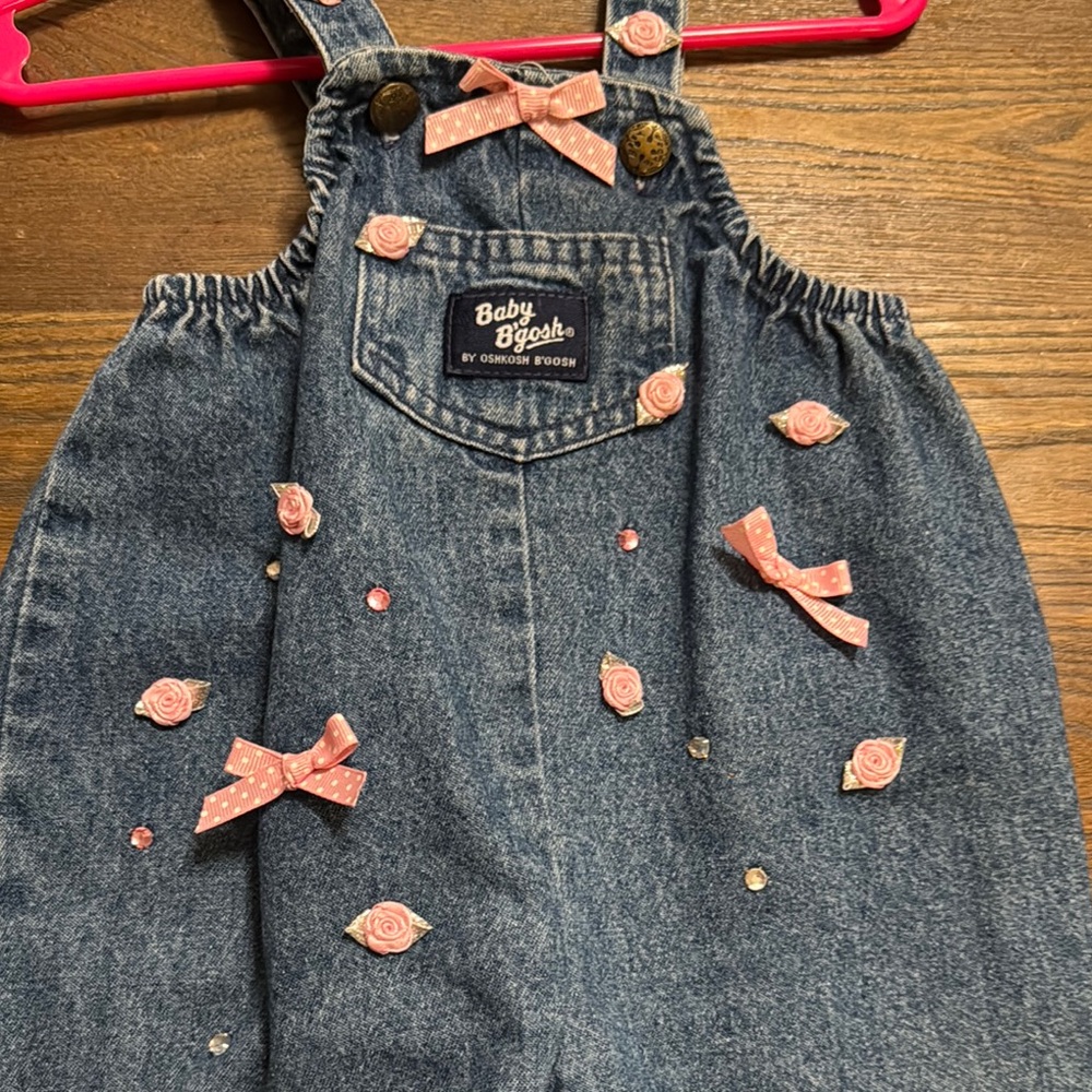 OshKosh B'gosh Blue and Pink Overalls with Adjustable Straps